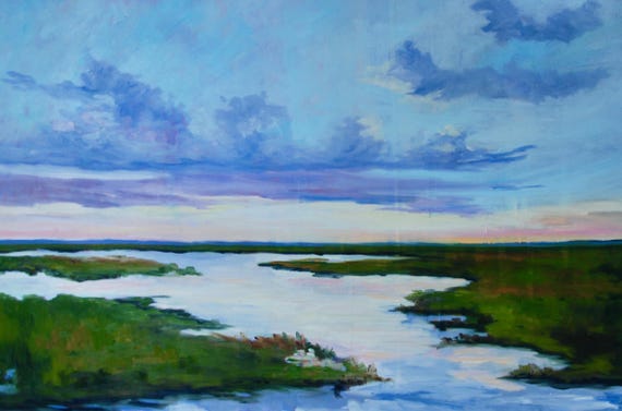 Framed Giclee -  30x40 South Carolina Marsh Gallery Wrapped Canvas Print of Original Oil Painting by Rebecca Croft Studios