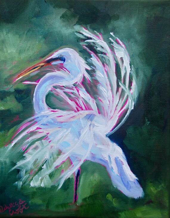 PRINT - Many Sizes - Framed or Unframed - of Charleston South Carolina Bird Painting from Original Oil Painting by Rebecca Croft