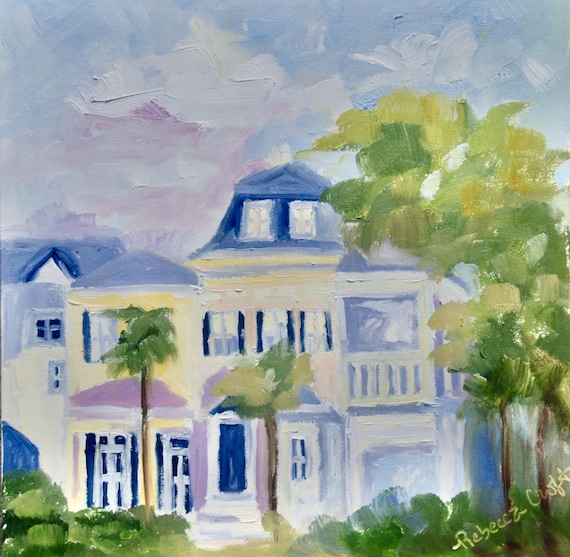 Coastal Charleston South Carolina Plein Air Oil Landscape Painting Modern Impressionist Oil Painting by Rebecca Croft Studios
