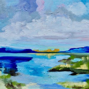 Marsh South Carolina Painting Wall Art Home & Office Decor Original Modern Impressionist Fine Art Landscape Painting by Rebecca Croft