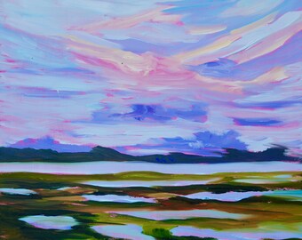 Giclee - Many Sizes - Frame Options - Marsh of Original Modern Impressionist Oil Painting by Rebecca Croft Studios