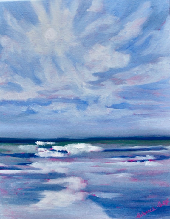 Sullivan's Island Beach Impressionist Original Oil Painting by Rebecca Croft Studios