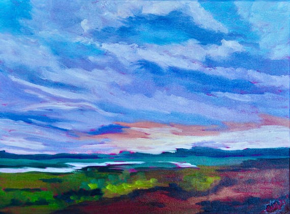 Giclee - Many Sizes - Frame Options - Marsh of Original Modern Impressionist Oil Painting by Rebecca Croft Studios