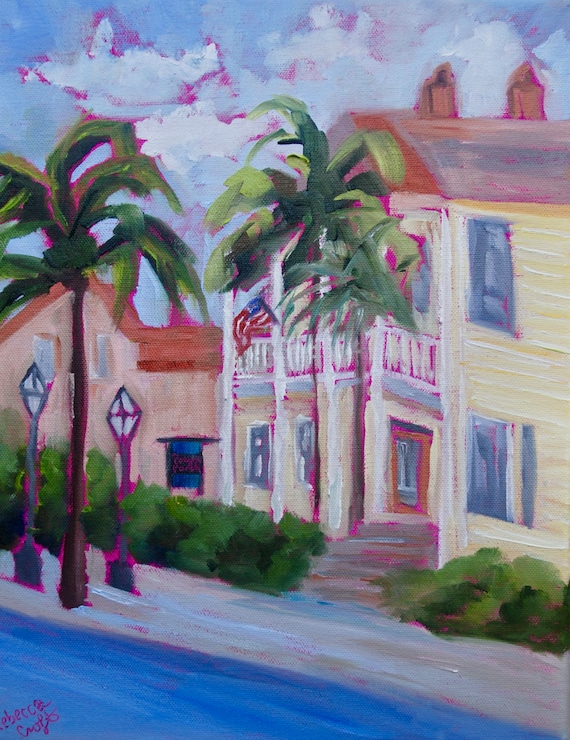 Poogans Porch Charleston South Carolina City Impressionist Coastal Landscape Oil Painting by Rebecca Croft Studios