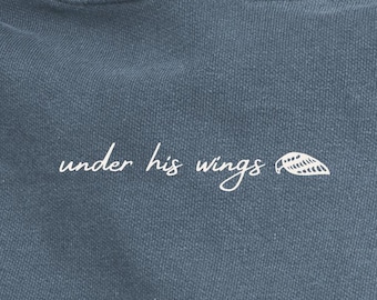 Sudadera cristiana para mujer, Sudadera "Bajo sus alas", Sudadera con el Salmo 91:4, Sudadera con versículo bíblico, Regalo cristiano para mujeres, Sudadera Comfort Colors