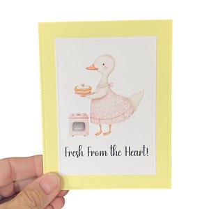 Cartão Fresco do Coração – Cartão de Pato Assado com Amor Feito à Mão – Doce Pensamento em Você