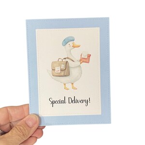 Special Delivery Duck Card – Handmade All Occasion Greeting – Cute Pun Card for Friend or Loved One