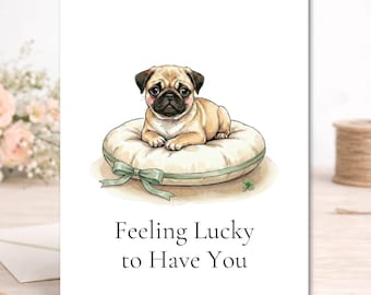 St. Patrick's Day Puppy Greeting Card – Lucky Friendship Card