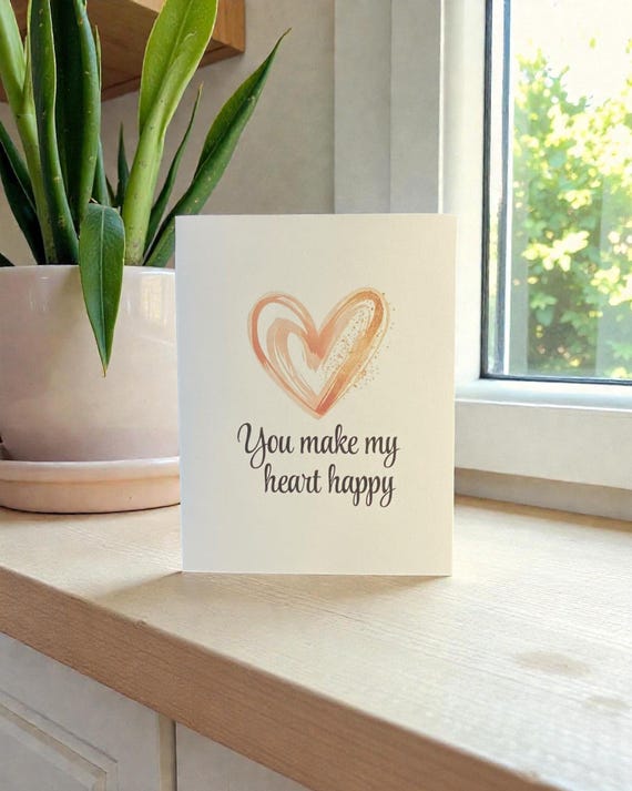 Blush Heart Anniversary Card – Romantic Love Note