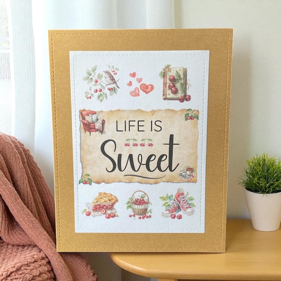 Handmade Cherry Card: Life is Sweet All-Occasion Greeting Card