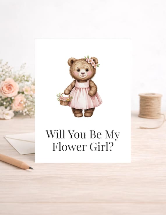 Animal Flower Girl Proposal Card, Wedding Card