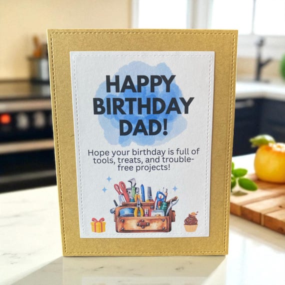 Handyman Dad Birthday Card: Tool Box Greeting, DIY Fix-It