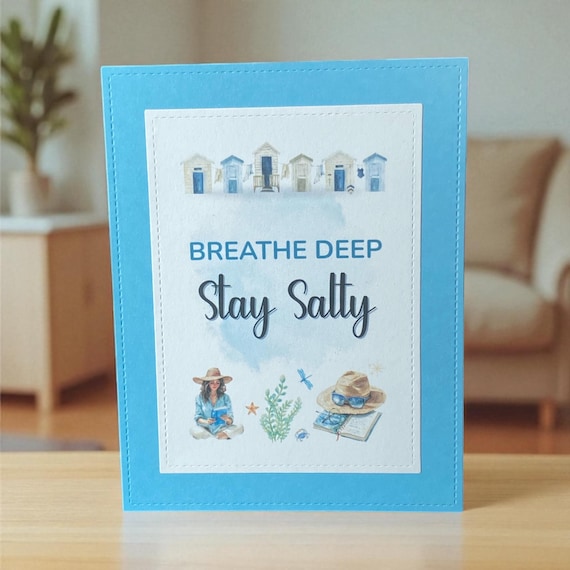 Breathe Deep Stay Salty Beach Card – Handmade Coastal Greeting Card
