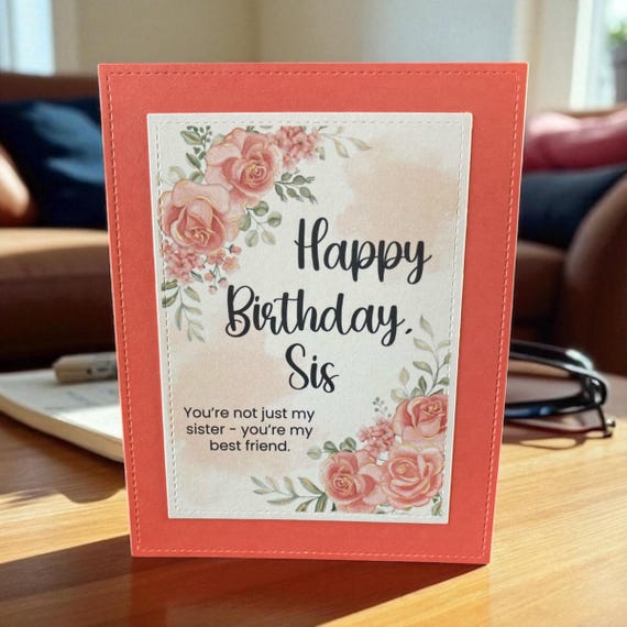 Floral Sister Birthday Card: Handmade Watercolor Design