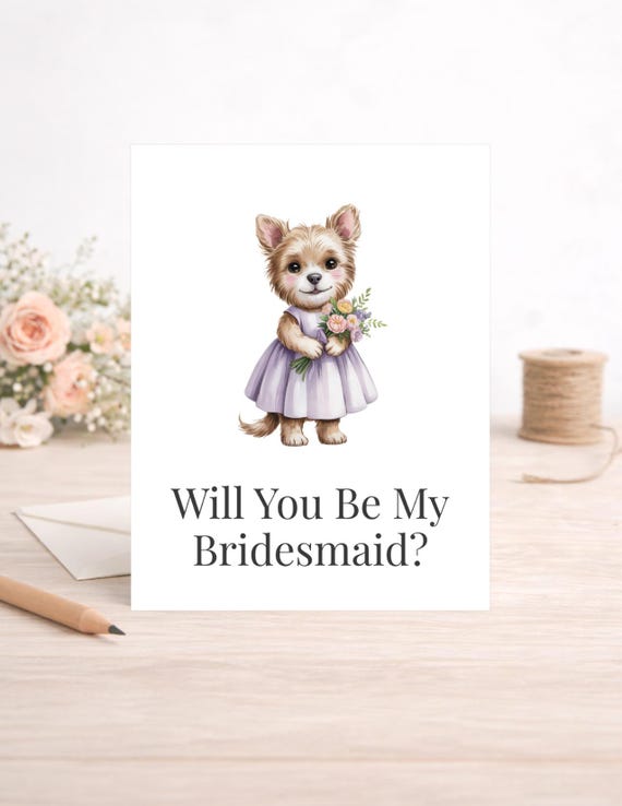 Dog Bridesmaid Proposal Card, Wedding Party Ask