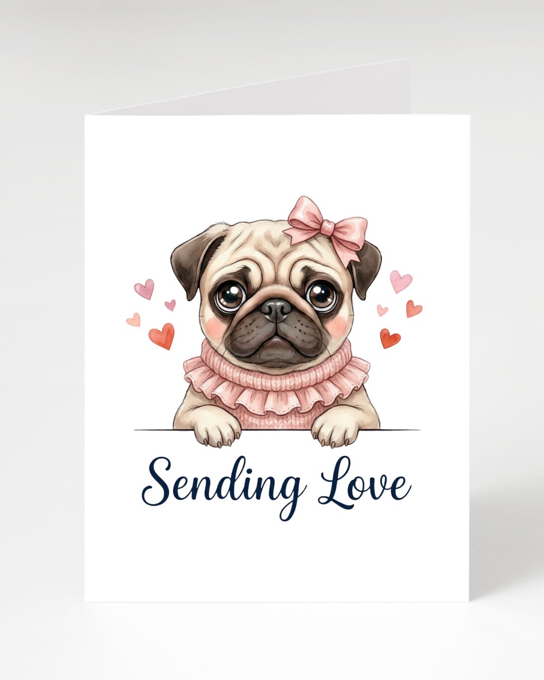 Watercolor Pug Card – Dog Lover Encouragement Greeting, Dog Mom Gift - Etsy