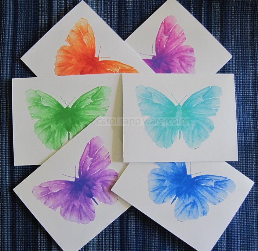 Butterfly Cards Set of 6 - Etsy