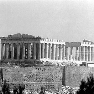 Parthenon Athens Greece black and white photograph