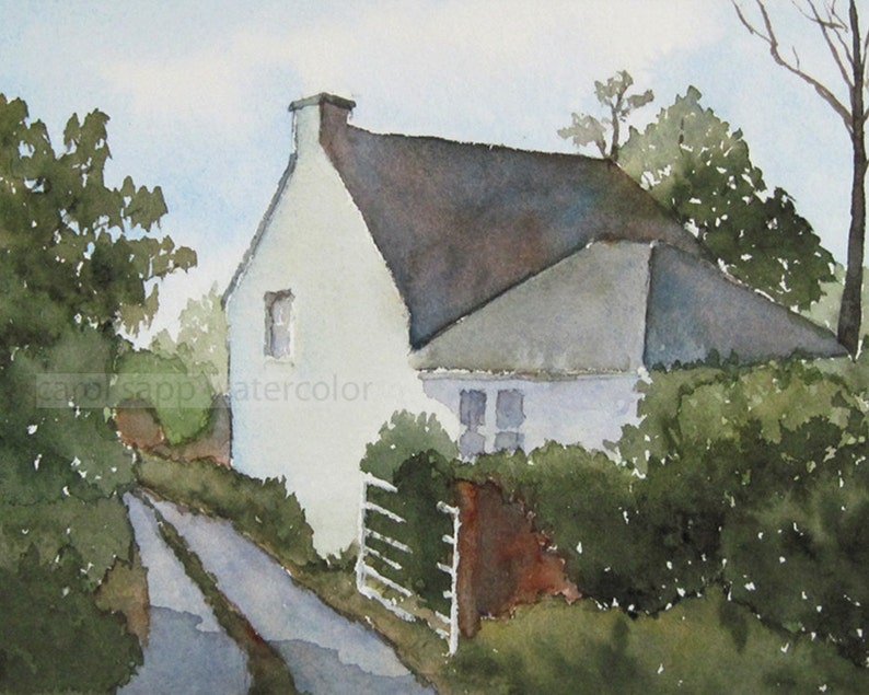 Irish Cottage Watercolorirish Cottage Paintingirish Etsy