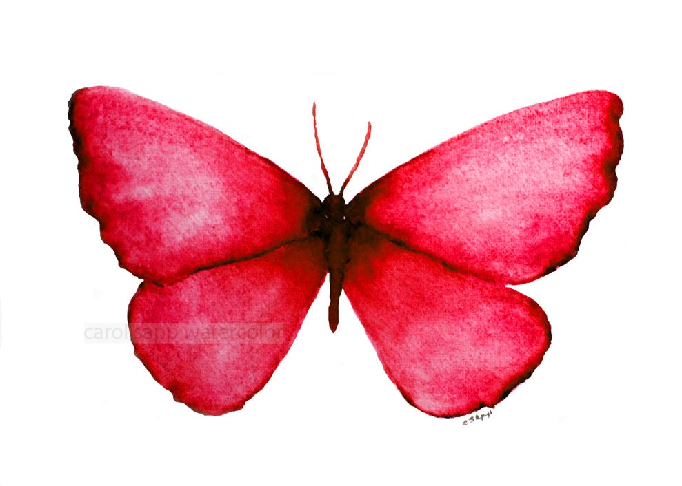 Red butterfly stamp 134 Art Board Print for Sale by Artexagus