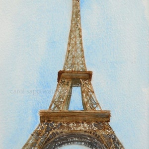 eiffel tower painting-eiffel tower watercolor-paris watercolor-paris painting-paris fine art print-paris landmark-eiffel tower art