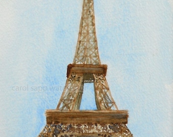 eiffel tower painting-eiffel tower watercolor-paris watercolor-paris painting-paris fine art print-paris landmark-eiffel tower art