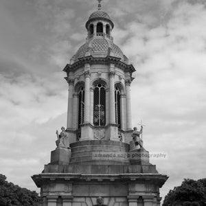 Trinity College Dublin Ireland black and white photo