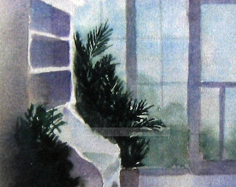 Cape May porch watercolor archival print of original painting-porch painting-interior painting-carol sapp-Chalfonte Hotel-summer porch
