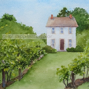Winery Chadd's Ford-print of original watercolor painting-landscape watercolor-carol sapp-winery painting-winery watercolor-winery art