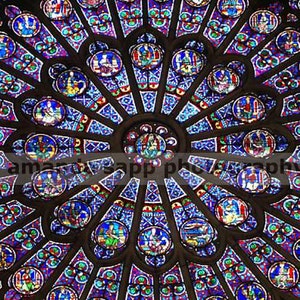 Notre Dame-Cathedral-Notre Dame Rose Window-Paris cathedral window-Paris travel photo-color photograph-paris france