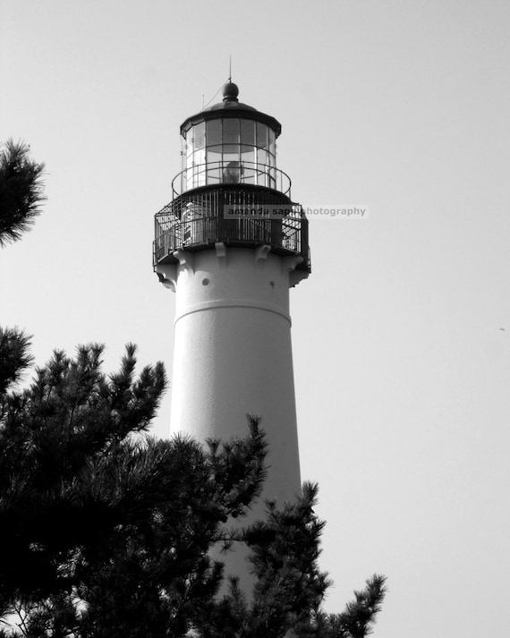 lighthouse Cape May NJ black and white photograph