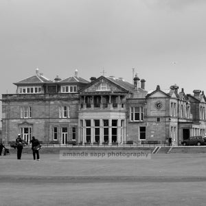 St. Andrews golf club house black and white photo