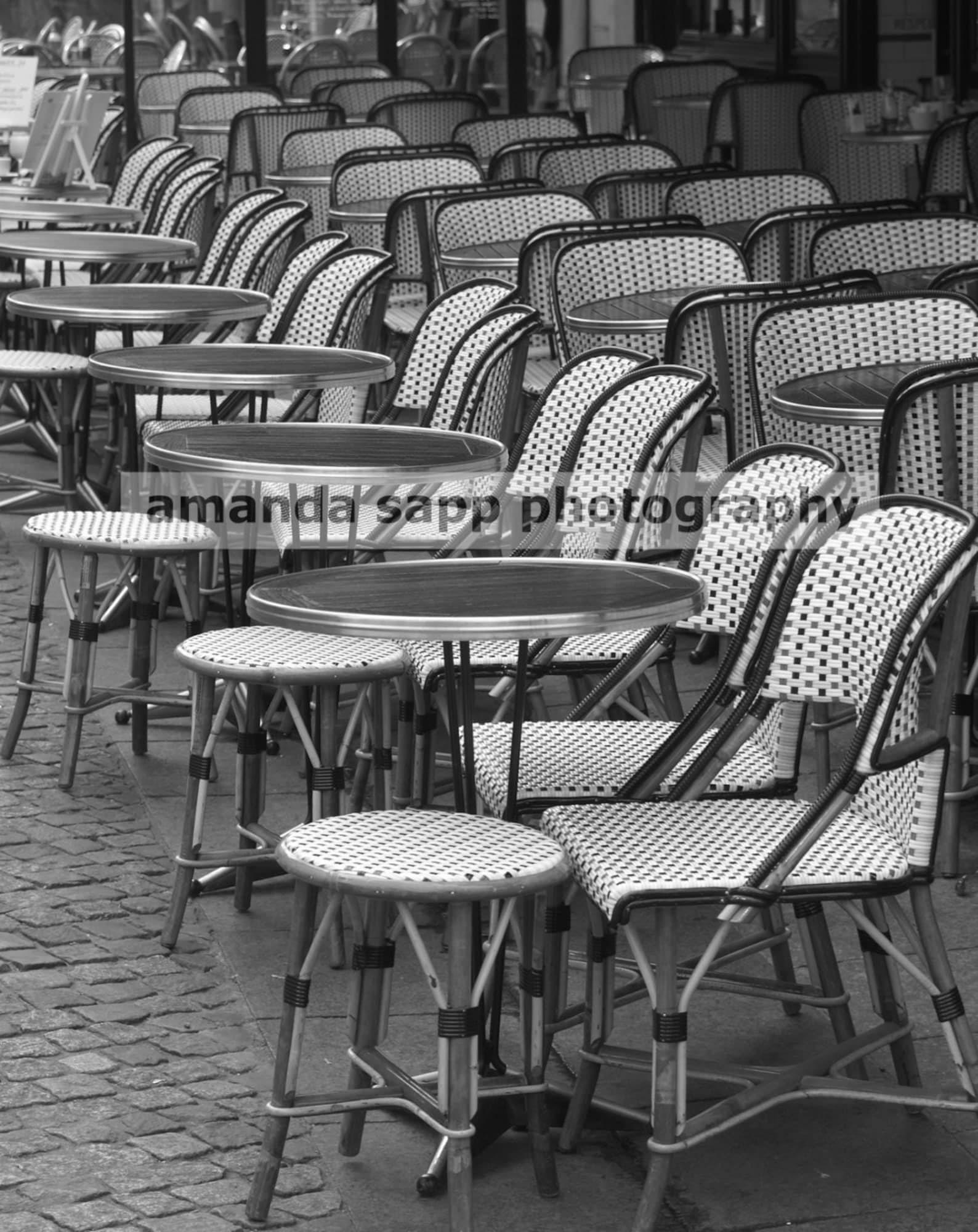Paris Bistro Cafe Chairs Black and White Fine Art Photo - Etsy