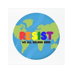 Globe Resist Magnet Design for Activists, LGBTQ+ Pride, Home Decor, Car Accessories, World, Inclusion