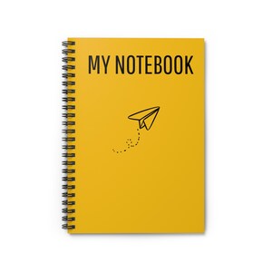 Yellow Spiral Notebook - Back to School Lined Journal - Cute Writing Notebook - Student Stationery Gift