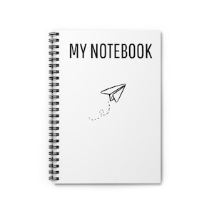 White Spiral Notebook - Back to School Lined Journal - Cute Writing Notebook - Student Stationery Gift