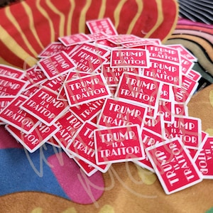 Anti-Trump Mini Traitor Confetti Stickers: Political Protest Art