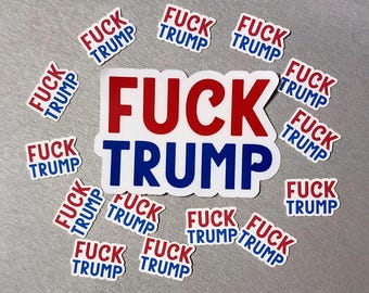 Mini Anti-Trump Confetti Stickers: Red White Blue F Trump Protest Sticker Pack
