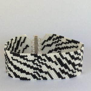 Peyote Cuff Bracelet/Peyote Bracelet/Animal Print Bracelet/Bead Woven Cuff/Woven Bead Bracelet image 1