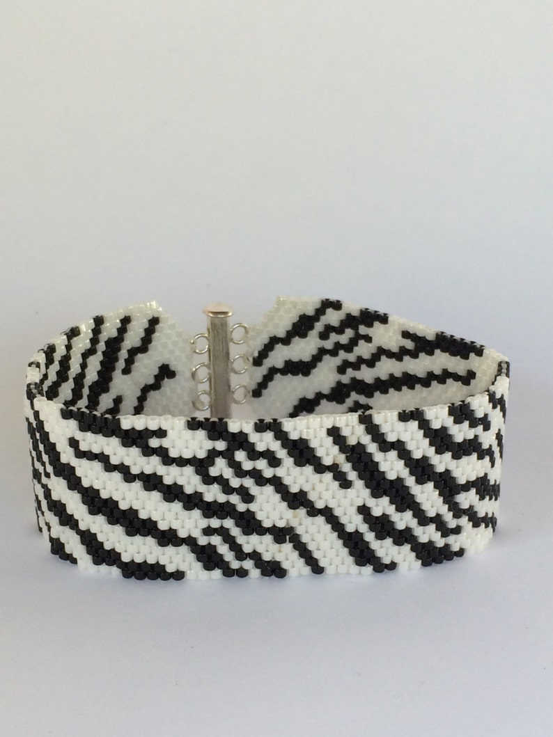 Peyote Cuff Bracelet/Peyote Bracelet/Animal Print Bracelet/Bead Woven Cuff/Woven Bead Bracelet image 1