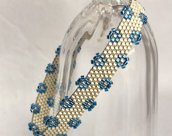 Handmade Peyote Stitch Cuff Bracelet, Japanese Delica Beads