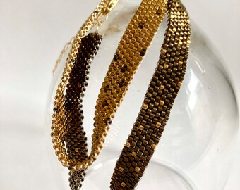 Peyote Stitch Ombre Wrap Bracelet in Gold and Bronze