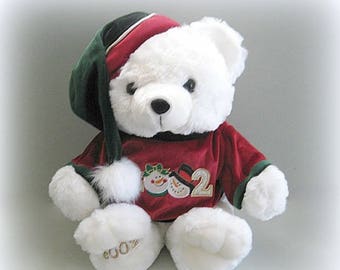 Teddy Bear Toy Bear Christmas Bear Doll Stuffed Bear Plushy Bear White Bear Plush Bear White Teddy Bear Plushie Bear Santa Bear Holiday Bear