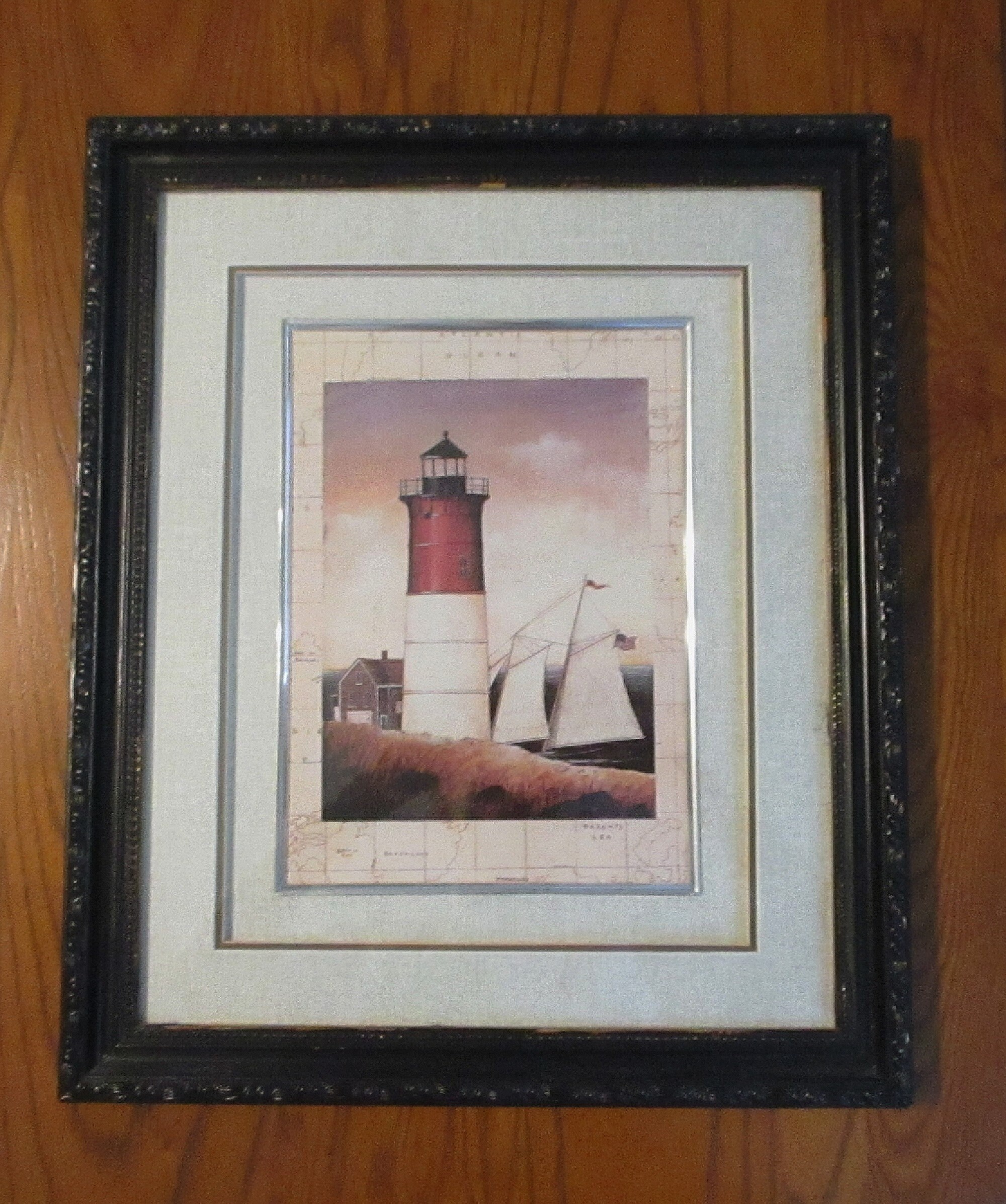 Framed Lighthouse Art Print Triple Matted . Lighthouse Wall Etsy
