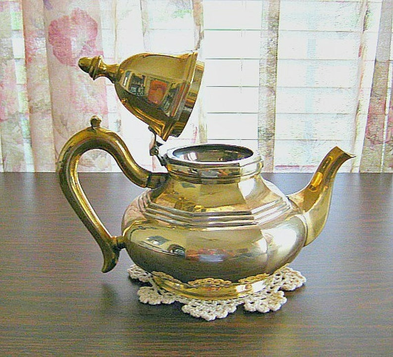 Elegant Vintage Solid Brass Teapot . India . Decorative Tea Etsy