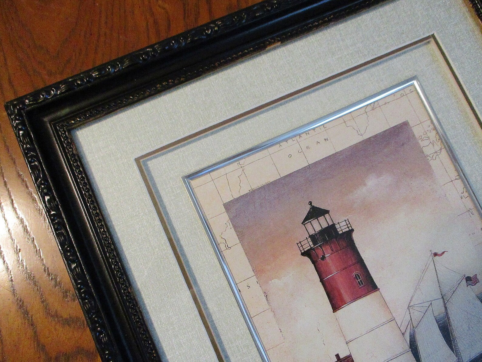 Framed Lighthouse Art Print Triple Matted . Lighthouse Wall Etsy
