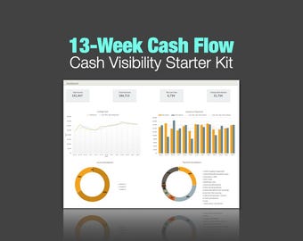 13-Week Cash Flow Forecast Template | Cash Budget Spreadsheet | CFO Cash Visibility Starter Kit (Small Business)