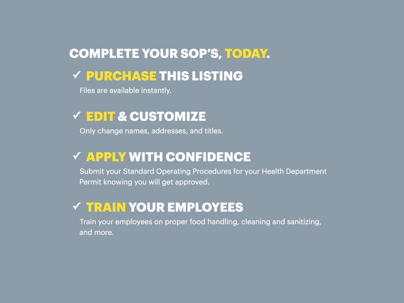 Standard Operating Procedures Template and Content Health Department