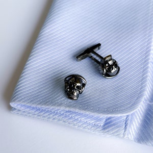 Skull Cufflinks  Men Accessories, Graduation Gift write your Special Day, Personalized Private  Gift