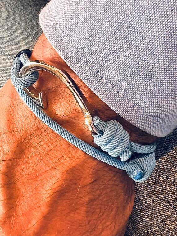 Fisherman Hook Bracelet, 925 Sterling Silver, Sailor Bracelet